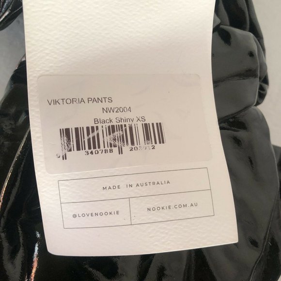 Nookie Viktoria Pants Black Shiny Skinny Sexy XS NWT $169 - Picture 7 of 7